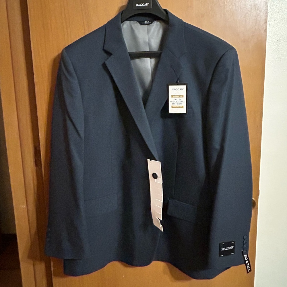 Haggar 50 Regular Classic Fit Men’s Blue‎ Suit Jacket Blazer NEW with Tags